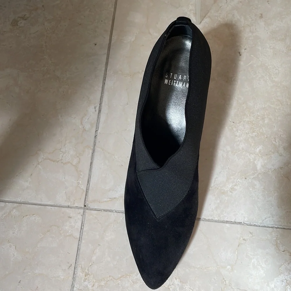 STUART WEITZMAN - BLACK SUEDE BOOTIE - Picture 5 of 11